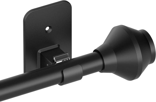 Skiennix Adjustable Curtain Rod - No Drilling, 36-48 Inch, Black Telescoping Design for Easy Installation