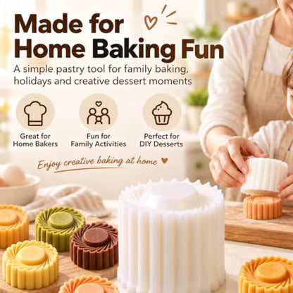 Double-Ended Pastry Mold 2pcs - Decorative Mooncake & Pastry Cutter Set