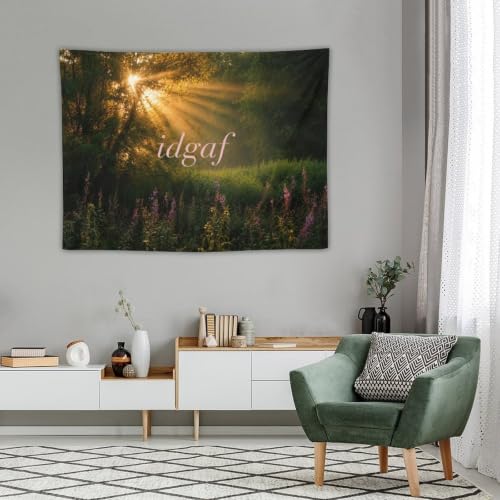IDGAF Meme Tapestry - 30x40 Inch Wall Hanging for Bedroom Dorm Room College
