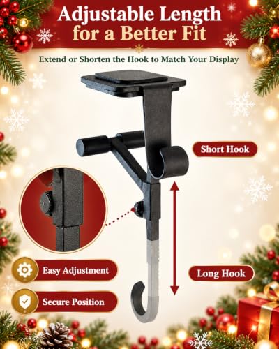 Adjustable Heavy Duty Fireplace Stocking & Garland Hanger - Gold / 4