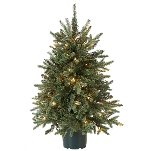 3ft Pre-Lit Artificial Christmas Tree with Lights, Indoor Outdoor Use