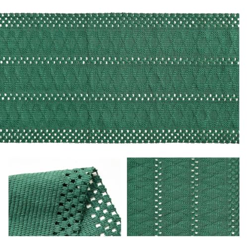 Dark Green Woven Farmhouse Table Runner 12x72 Inch - Durable Home Decor