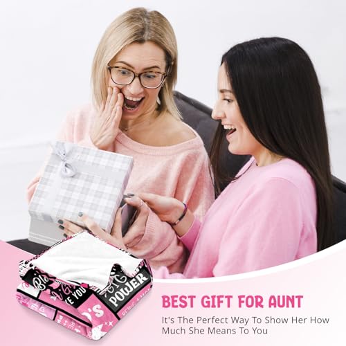 Best Aunt Ever Blanket - 60x80 Gift for Aunt from Niece - Cozy Throw
