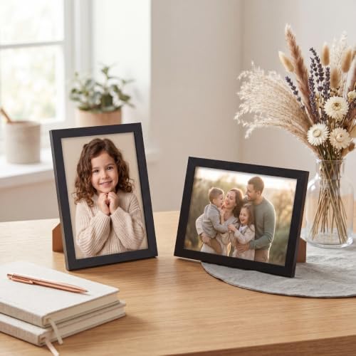 Black 5x7 Picture Frame Set of 22 - MDF Wood Wall & Table Display