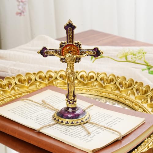 Standing Crucifix Jesus Christ Tabletop Cross Statue Catholic Religious Decor