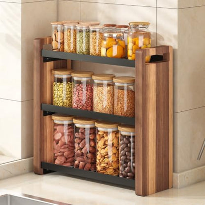 3-Tier Bathroom & Kitchen Countertop Organizer - Acacia