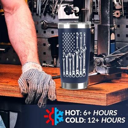 Navy Printing 20 Oz Tumbler for Men Dad Husband Gift - Handyman & Mechanic Humor