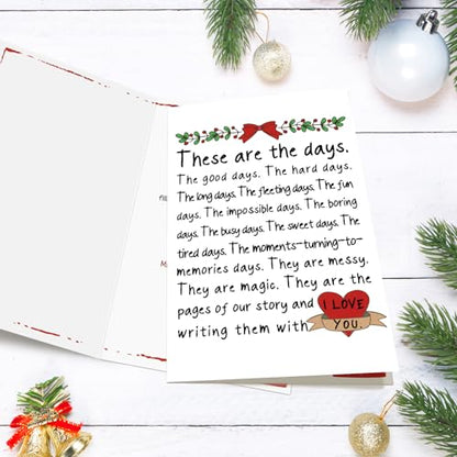 Poem Christmas Card for Men Women - Romantic Holiday Greeting Card, Love You Gift