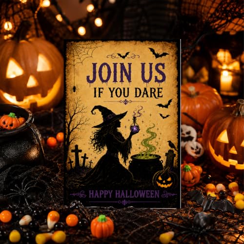 Halloween Party Invitations Gothic Witch Cauldron Fill-In Cards - Variation 013