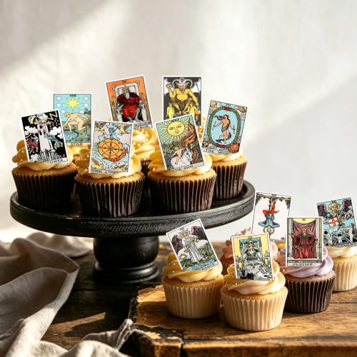 Edible Tarot Cards Cupcake Toppers - Major Arcana Party Decor, Tarot Variation