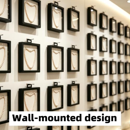 3D Floating Display Case Wall Mount 7.09x7.09 in Double Film Frame for Jewelry Medals