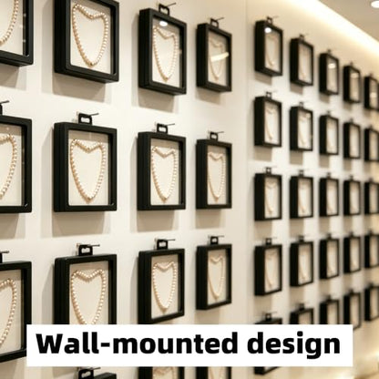 3D Floating Display Case Wall Mount 7.09x7.09 in Double Film Frame for Jewelry Medals