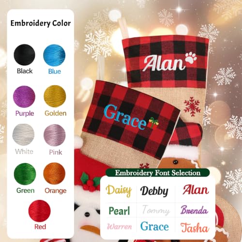 Personalized Christmas Stockings for Family - Custom Holiday Decor - Style 1