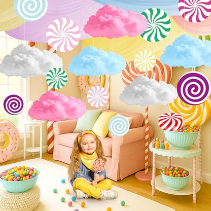 17 Pcs Pastel Candy Cloud Ceiling Decorations Set - Christmas Room Decor - Variation of Candy 26
