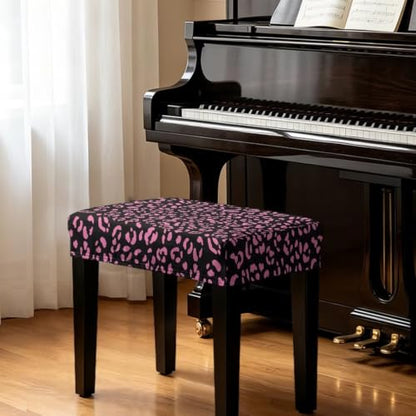 Pink Leopard Print Washable Dining Chair Cover for Kitchen & Vanity Benches XS