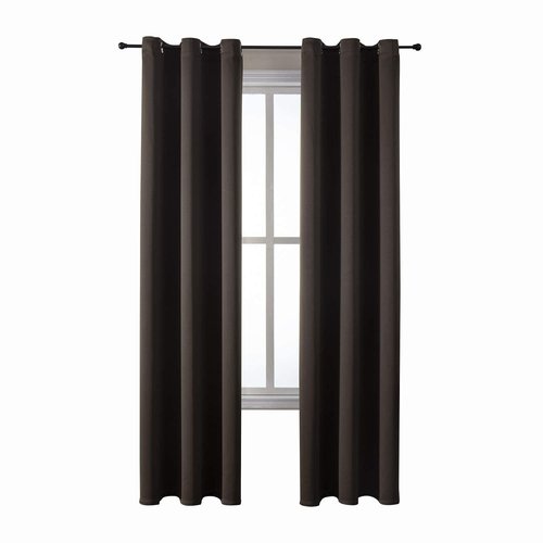 ChrisDowa Grommet Blackout Curtains for Bedroom and Living Room - 2 Panels Set Thermal Insulated Room Darkening Curtains (Brown, 42W x 84L)