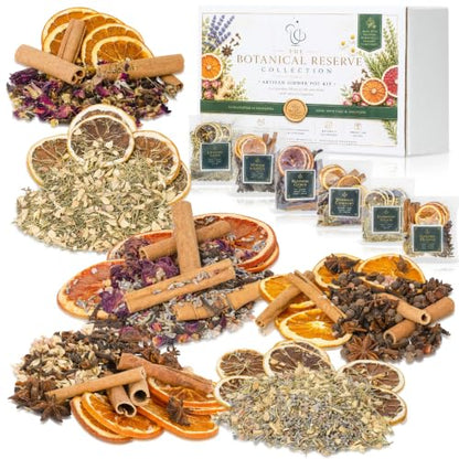 Potpourri Simmer Pot Set with Dried Botanicals - Fall & Holiday Fragrance Collection