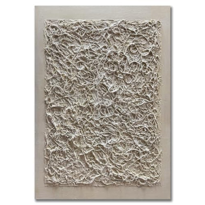 Hand Painted Neutral Toned Abstract Canvas Wall Art 28x40 Inch