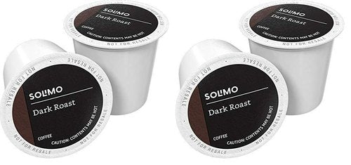 Amazon Brand - Solimo Coffee, Dark Roast, K-Cup Compatible | 24 Count | Pack of 2 | Keurig 2.0 Brewers