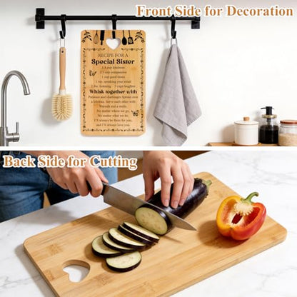 Personalized Sister Gift Cutting Board from Bamboo - Birthday & Holiday Gift from Sister - 13x8 Inches - Variation: Sister
