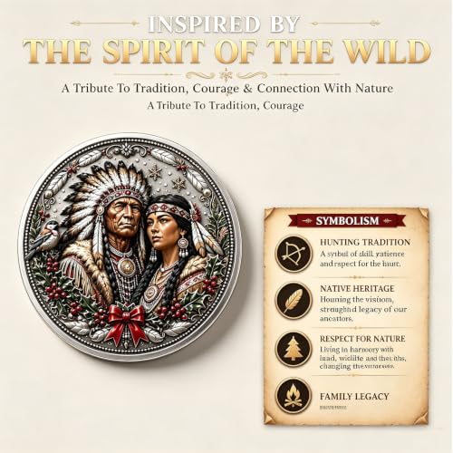 Native American Christmas Collectible Coin Set - 9 Pieces Holiday Keepsakes