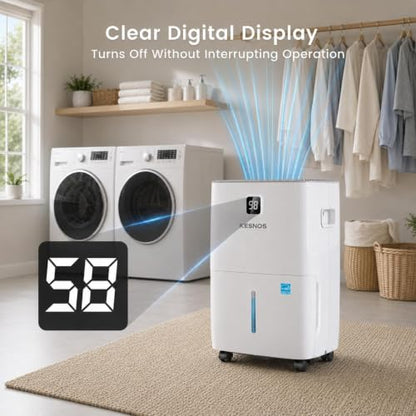 Kesnos 80 Pints Energy Star Dehumidifier for Basement 6000 Sq. Ft with Drain Hose