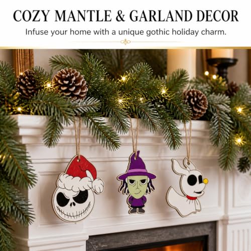 36PCS Halloween Christmas Ornaments Decorations Set Spooky Cartoon Designs