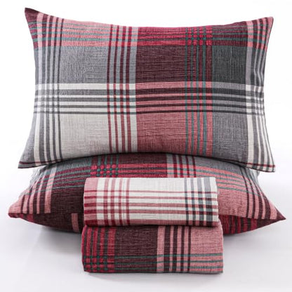 Redplaid Cotton Double Brushed Flannel Sheets Set Queen with 16-Inch Deep Pocket