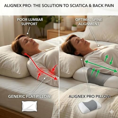 Alignex Pro Sciatica Pillow Grey-A Lumbar Support for Spinal Decompression