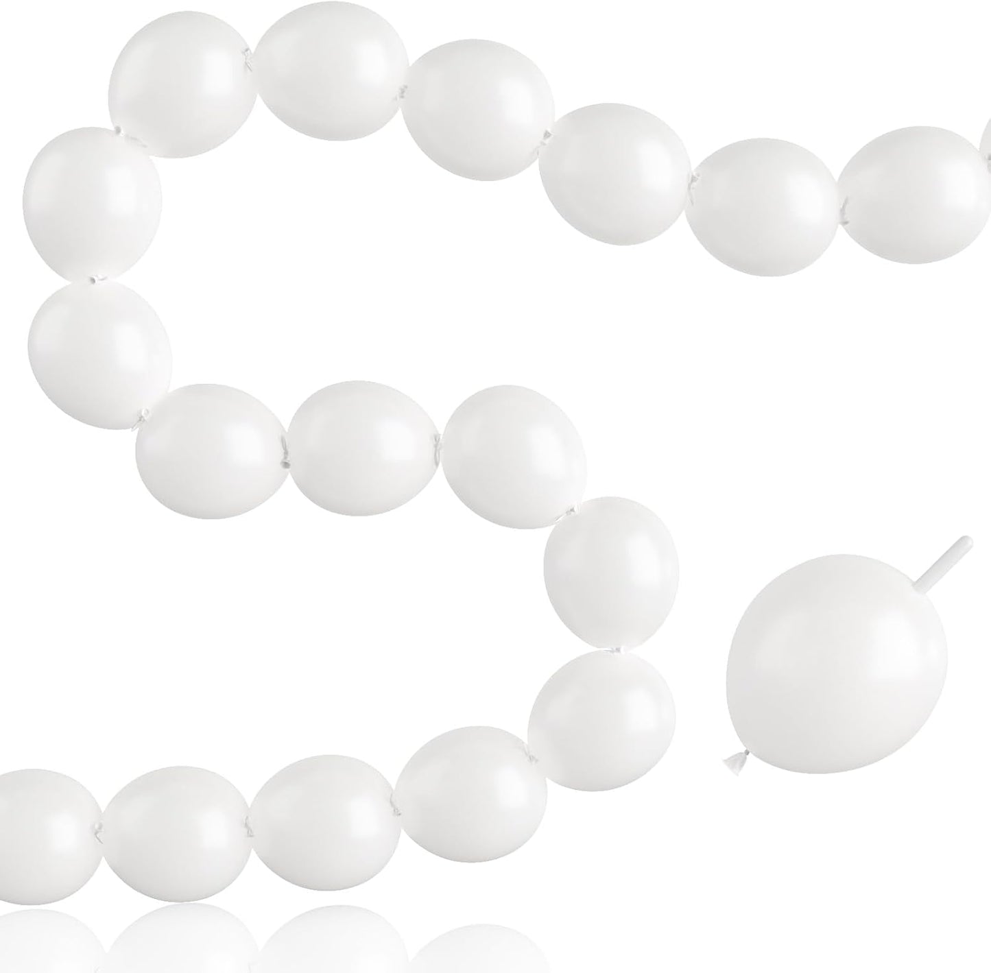 Skiennix White Linking Balloons - 100pcs 6 Inch Quick Link Balloons for Wedding & Party Decor