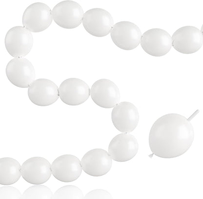 Skiennix White Linking Balloons - 100pcs 6 Inch Quick Link Balloons for Wedding & Party Decor
