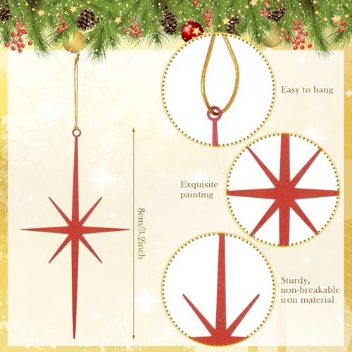20 Retro Mid Century Star Ornaments - Cast Iron Nativity Star of Bethlehem for Christmas Tree - Holiday Decor & Gift
