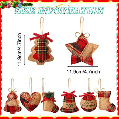 Fresh 24 Pcs Burlap Christmas Ornaments Set with Mini Stockings & Rustic Decorations