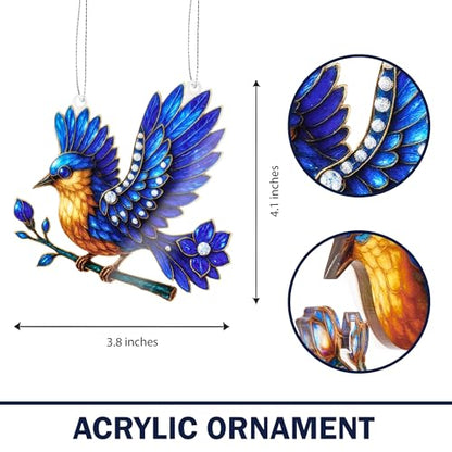 Bluebird Christmas Ornament - Sapphire Wing Songbird Holiday Decor