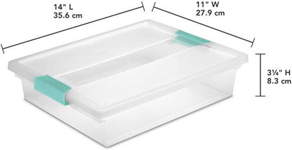 Sterilite Large & Small Clip Plastic Storage Organizer Bins - 12 Pack & 6 Pack Options