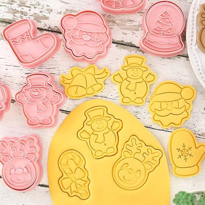 Mini Christmas Cookie Cutters Set - Xmas Theme Design with 4 Variations - Lutoku