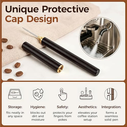 Steam Wand Cleaning Tool for Espresso Machines - Black, 10cm