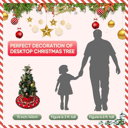 15 Inch Mini Christmas Tree Skirt with Nutcracker Design - Red Variation