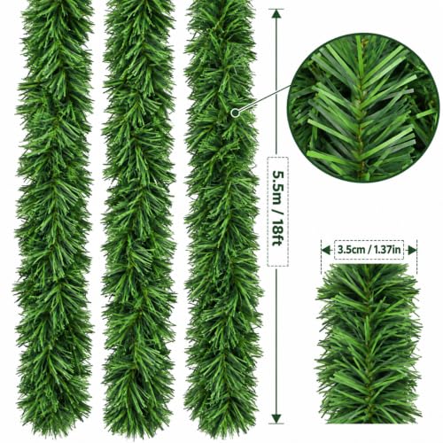 50 Ft Artificial Christmas Garland for Indoor & Outdoor Holiday Decor - Greenery Wreath