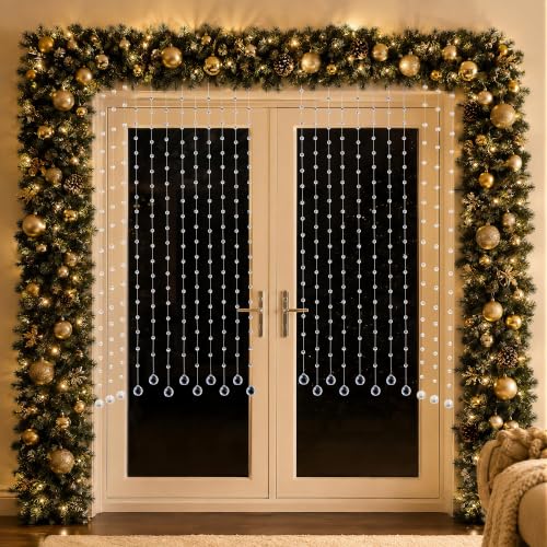 10pcs 3.3Ft Crystal Beaded String Glass Garland for Christmas - Clear
