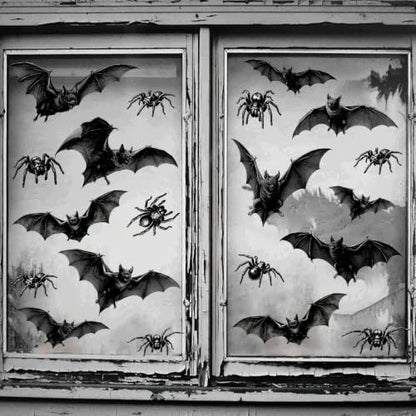 Halloween Bat Window Clings for Glass Doors and Walls - Spooky Decor