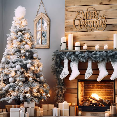 Rustic Metal Merry Christmas Hanging Sign - Antique Brass Wall Decor