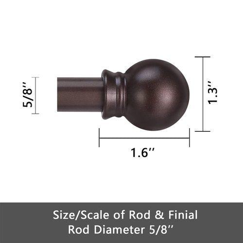 GXOACKJ 2 Pack Brown Curtain Rods for windows 28 to 78 inch, 5/8 inch Splicing Heavy Duty Metal Curtain Rod Set with Brackets