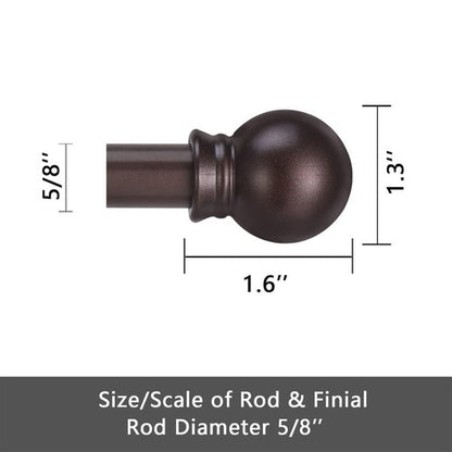 GXOACKJ 2 Pack Brown Curtain Rods for windows 28 to 78 inch, 5/8 inch Splicing Heavy Duty Metal Curtain Rod Set with Brackets