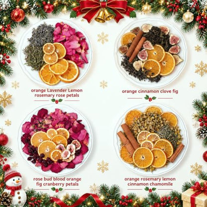 Christmas Scented Botanical Potpourri Kit - 4 Sets for Stovetop Simmering