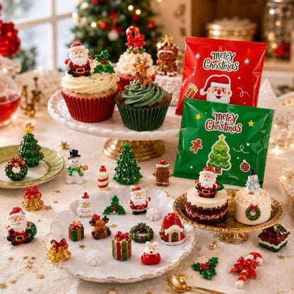 Christmas Miniature Figurines Set for Holiday Decorations and Stocking Stuffers