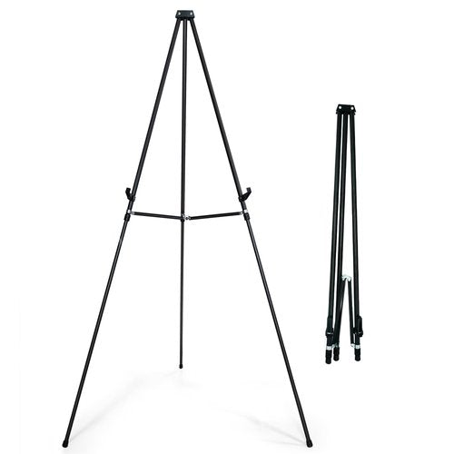 Falling in Art 70" Adjustable Aluminum Display Easel Stand, Versatile Tripod Easel for Artistic Presentations Stand, Lightweight and Sturdy for Art Shows, Exhibitions, and Studios, Holds 20 lbs