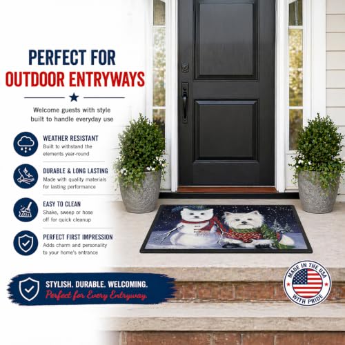 Westie Christmas Self Portrait Doormat 24x36 Indoor Outdoor Rug - Variation of THIS listing