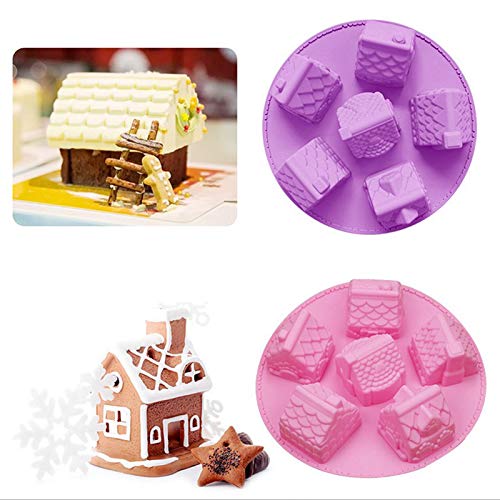Gingerbread House Silicone Mold - 6 Cavity Non-Stick Christmas Baking Pan