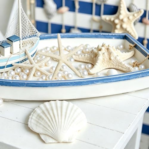 Seashells and Starfish Craft Supplies Set - 16 Pieces with Pearls and Clams